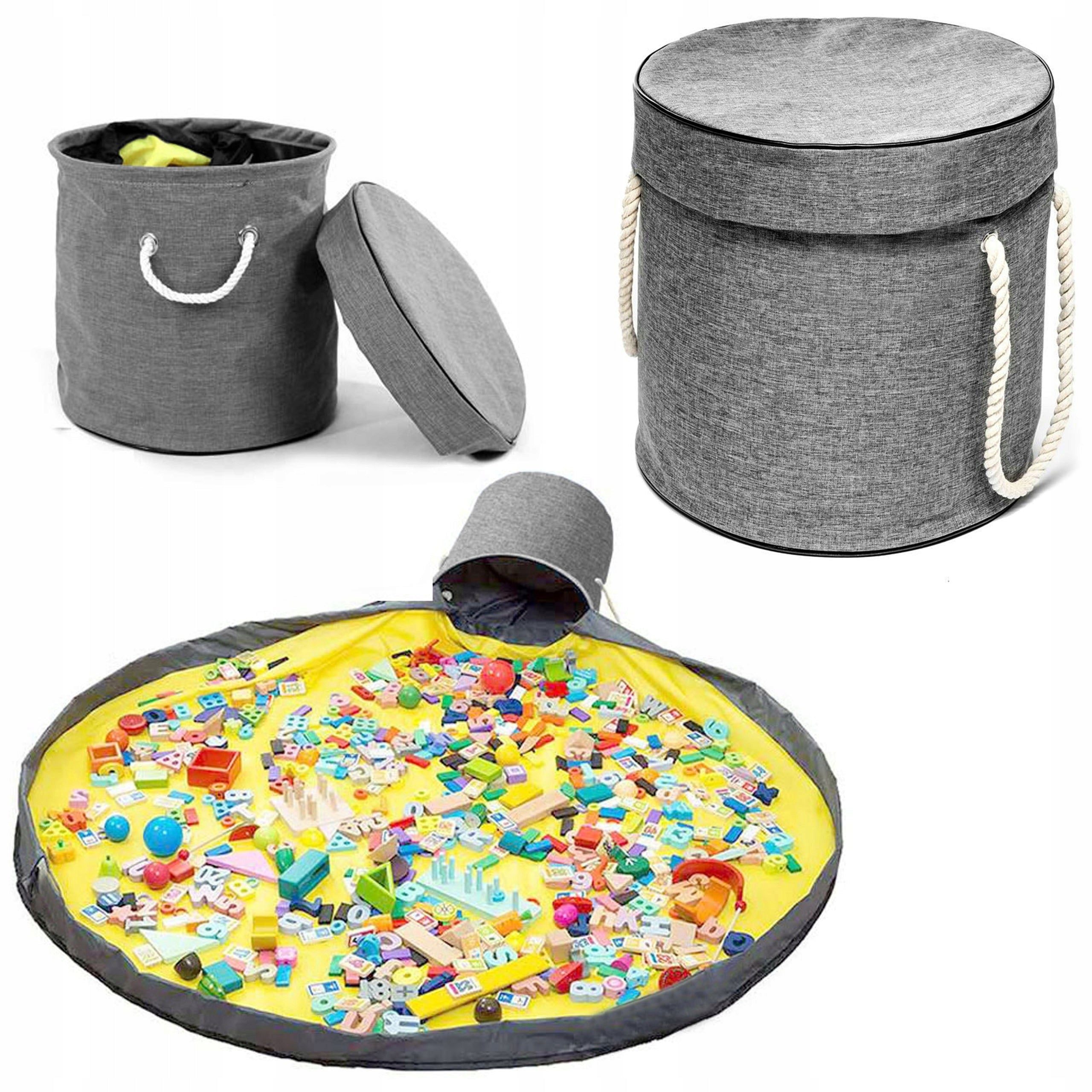 TOY BASKET CONTAINER LARGE LOCKABLE MATERIAL BAG ROOMY FOR CHILDREN
