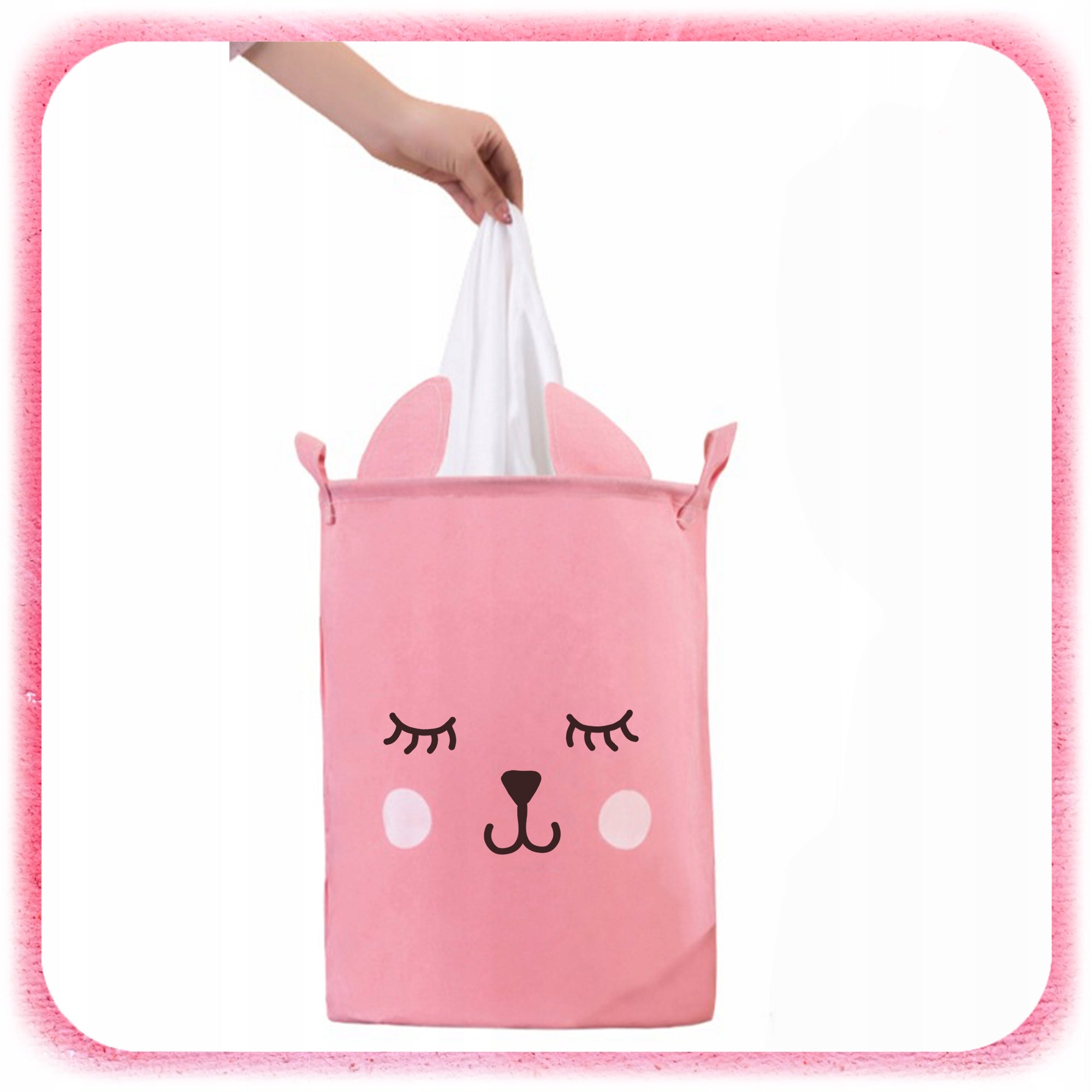 TOY BASKET Container Material Organizer with Puller Pink 43L Brand no brand