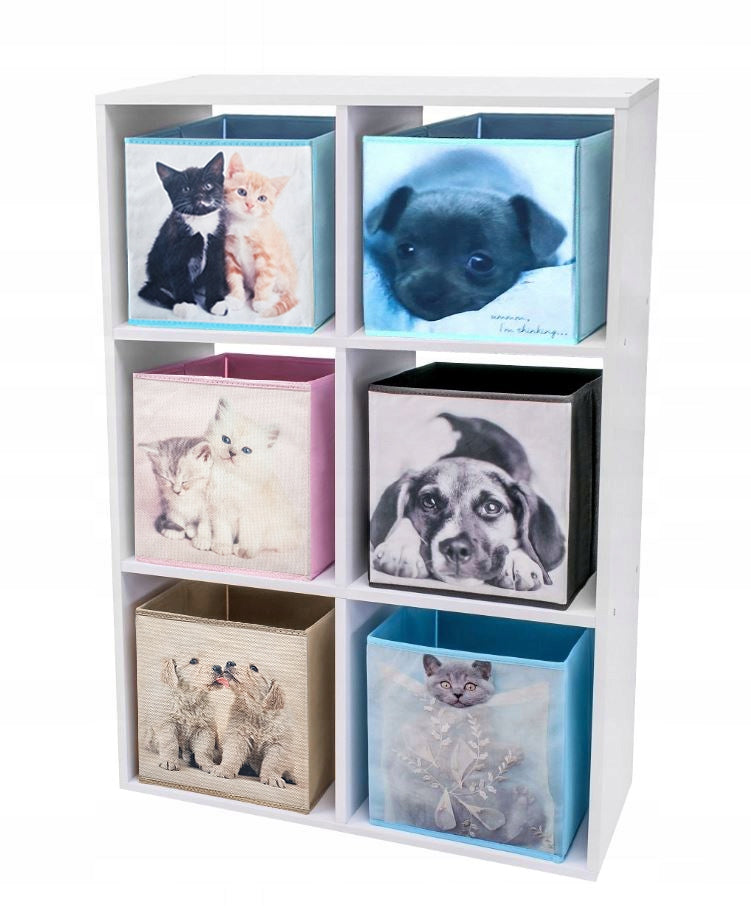 TOY BOX ORGANIZER CONTAINER MADE OF BLUE MATERIAL WITH KITTENS Manufacturer code 20415