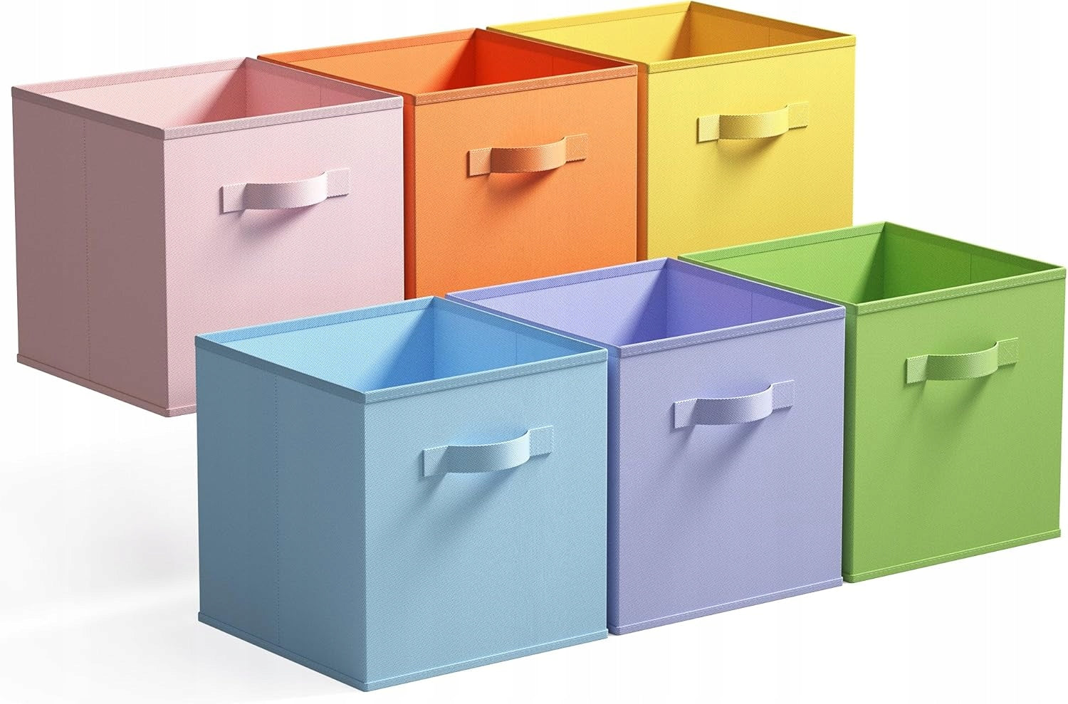 TOY BOXES 33x33 FOLDING COLORFUL MATERIAL ORGANIZERS HANDLE 6x