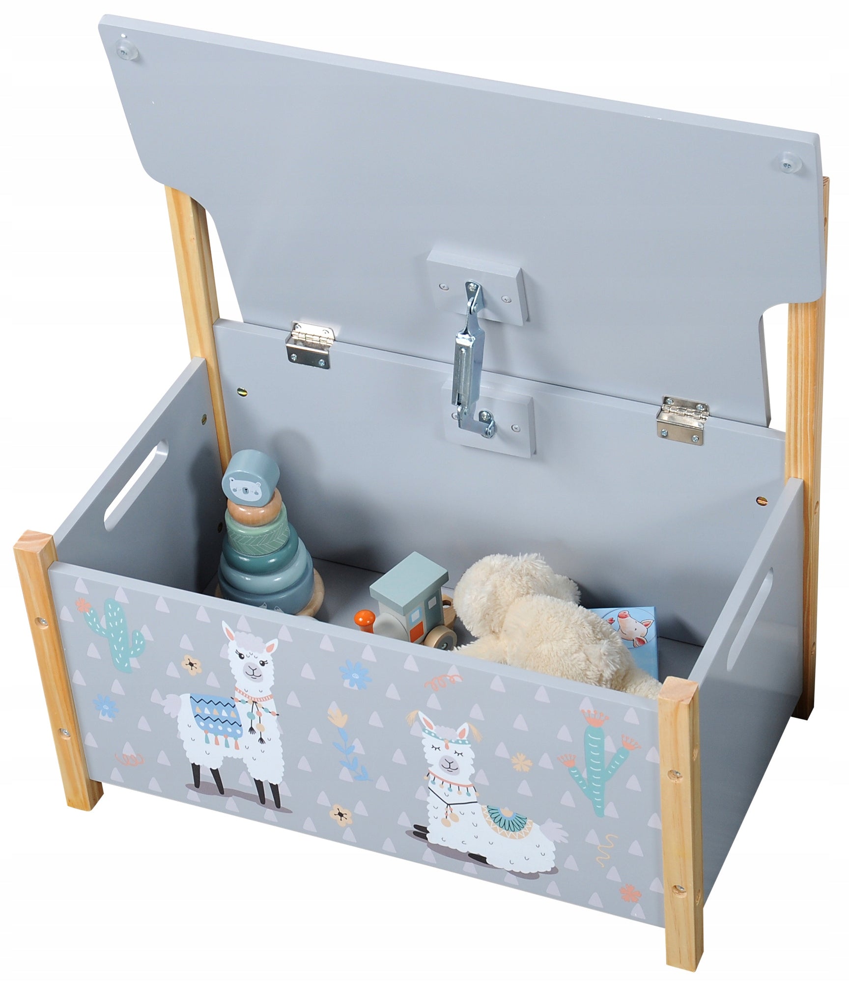 TOY CHEST WOODEN SEAT MDF CONTAINER FOR CHILDREN 60X34,5X56 Capacity 60 l