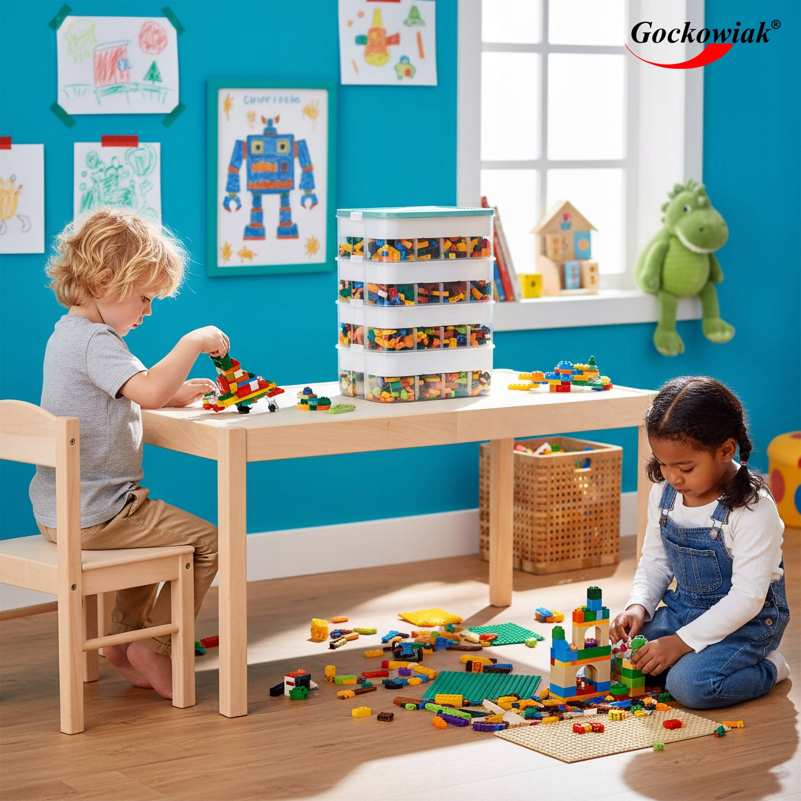TOY CONTAINER BLOCKS LEGO CONSTRUCTION STACKED ORGANIZER BOX Manufacturer code 332153MG