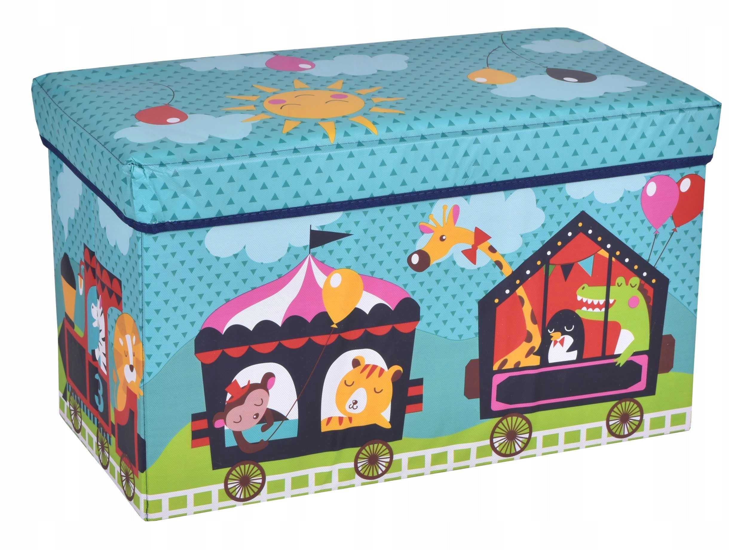 TOY CONTAINER POUF FOR CHILDREN CHEST TRUNK ORGANIZER SEAT Packaging status original