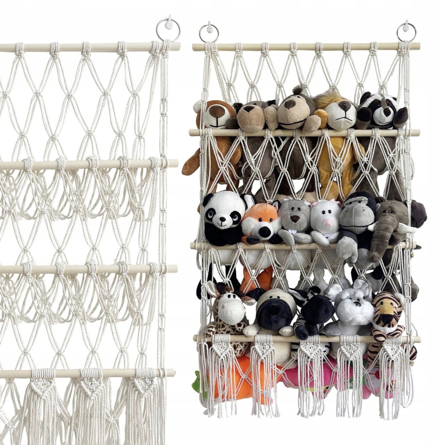 TOY NET ORGANIZER HANGING BAG FOR STUFFED ANIMALS HAMMOCK BOHO CONTAINER Manufacturer code DOM/MW/B-ORG03