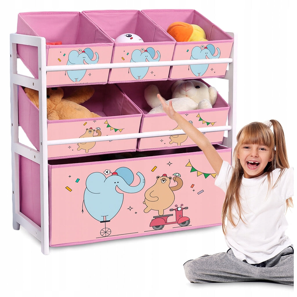 TOY RACK WITH CONTAINERS CHILDREN'S ORGANIZER WOODEN CONTAINER