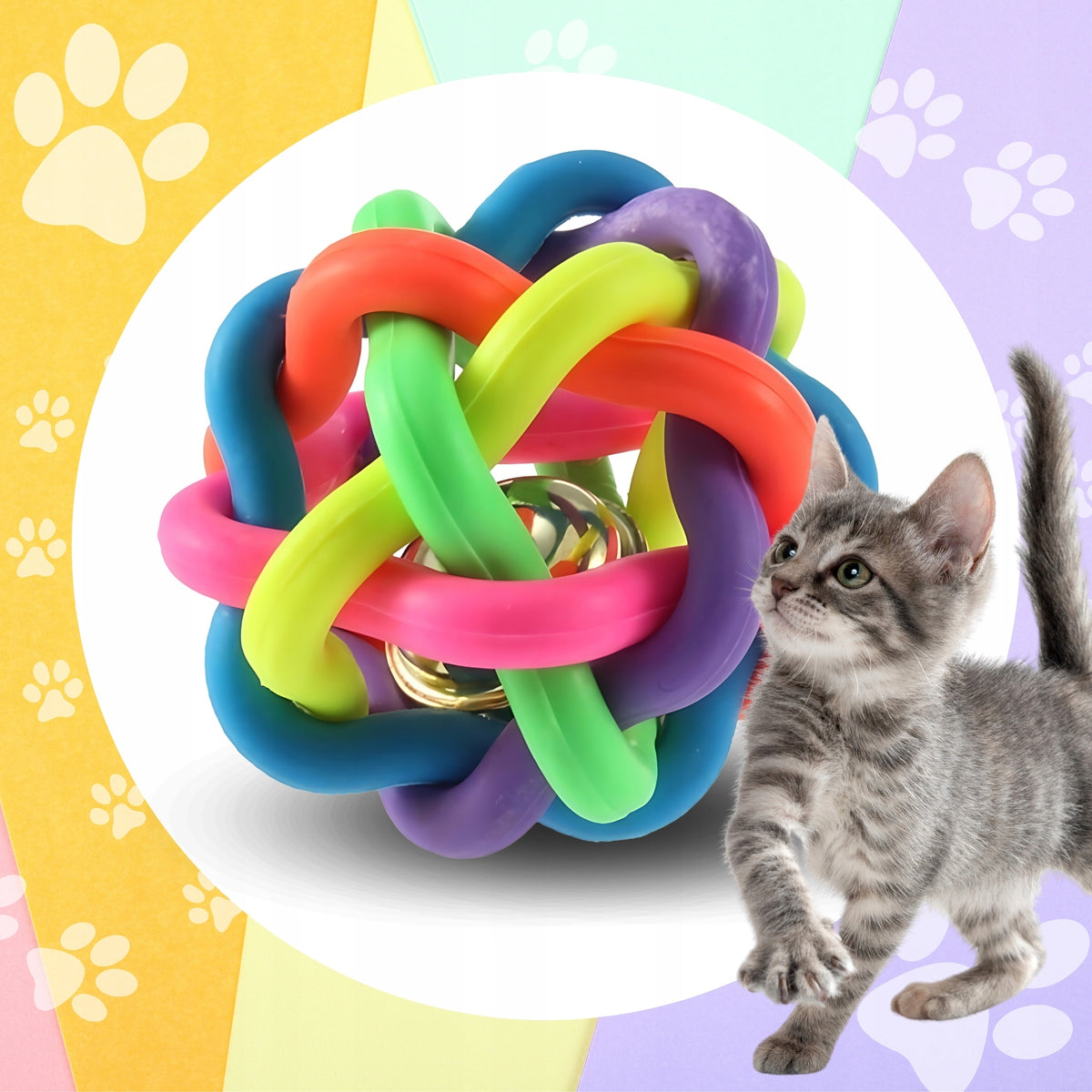 TOY RUBBER ball for cat teether bell CAT 8,5 cm Packaging status original