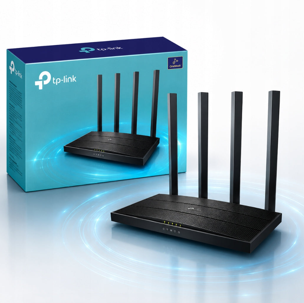 TP-LINK ARCHER C6 AC1200 WiFi Router with Gigabit Ports, MU-MIMO, 4 LAN, 1 WAN
