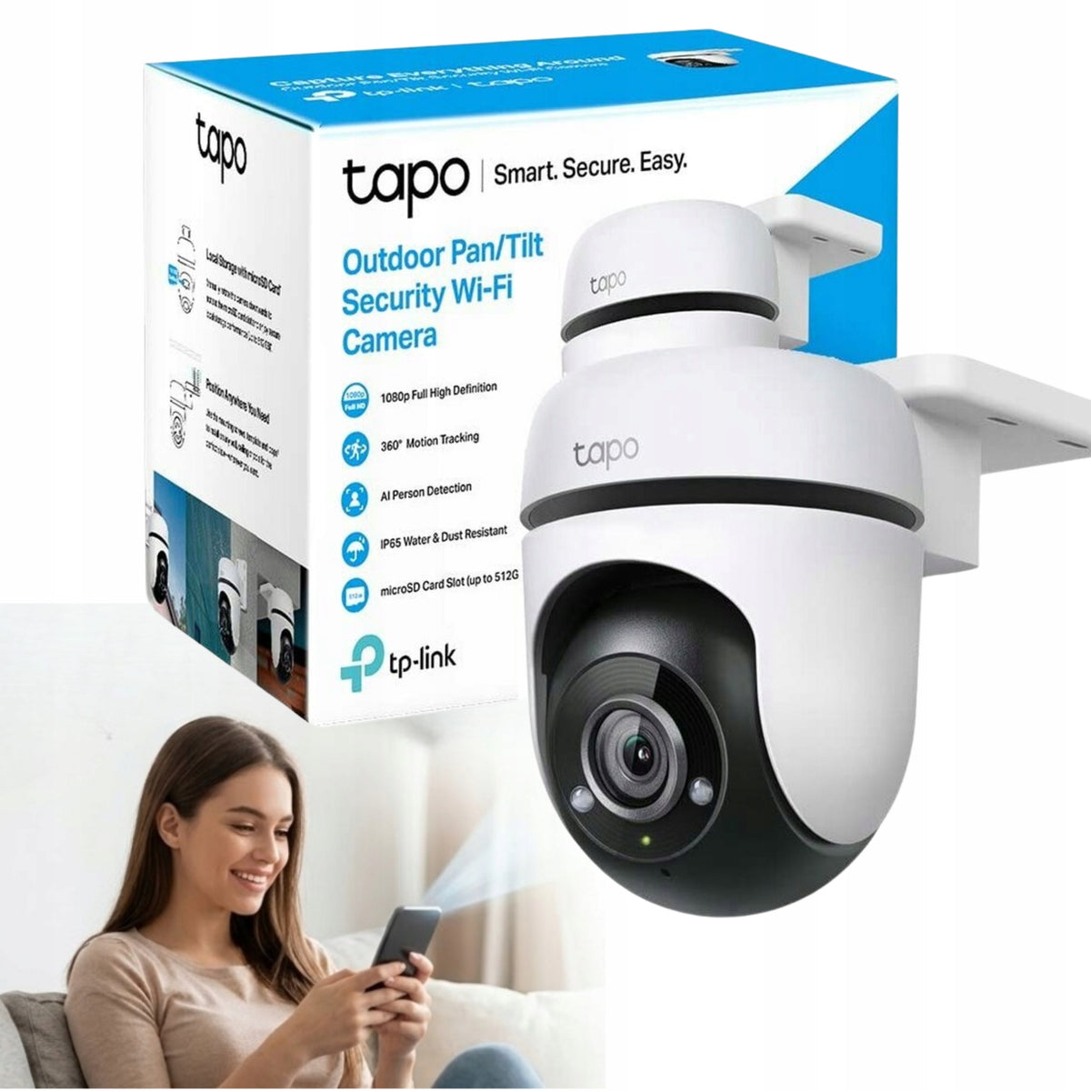 TP-LINK OUTDOOR WIFI CAMERA ROTATING FULL HD NIGHT IP TAPO