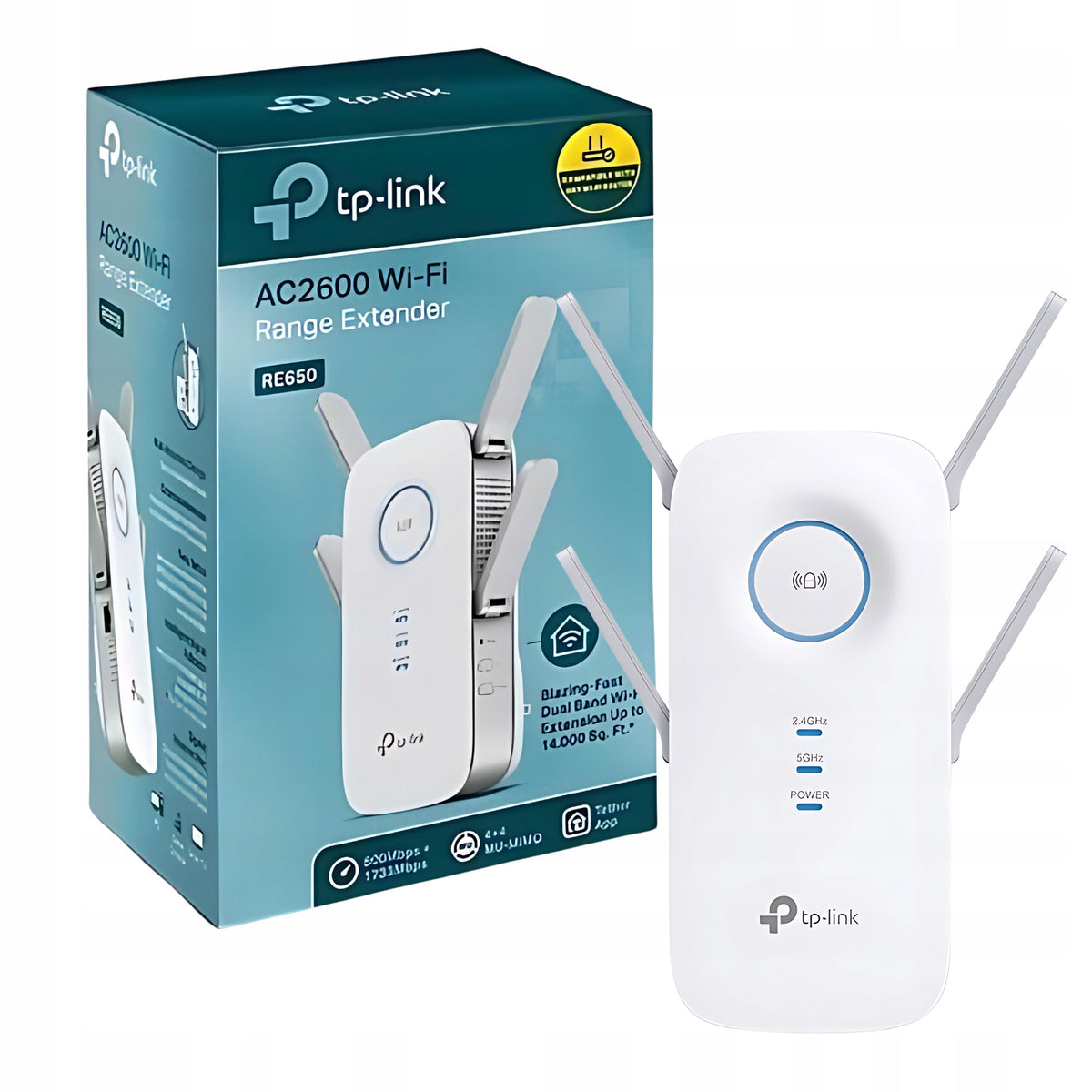 TP-LINK RE655 REPEATER SIGNAL AMPLIFIER WiFi AC2600 Dual Band 5Ghz 2,4Ghz
