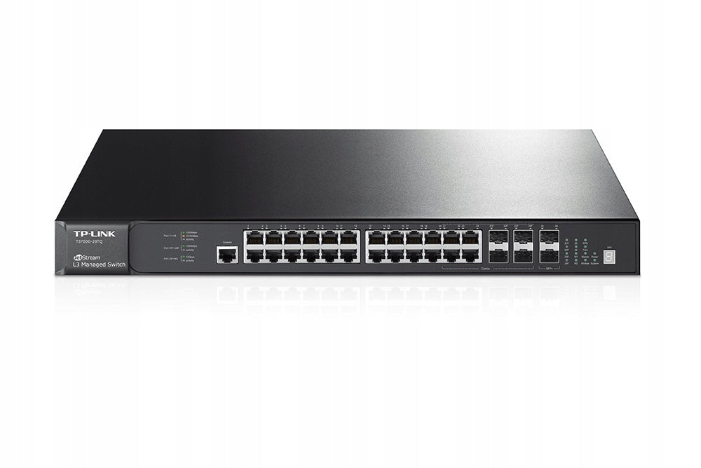 TP-LINK Switch T3700G-28TQ L3 JetStream, spravovatelný, stohovatelný