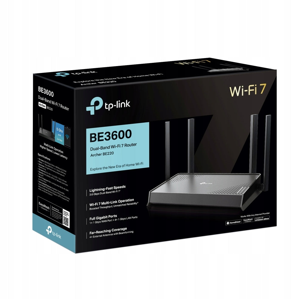 TP-Link Archer BE220 EasyMesh WiFi 7 BE3600 VPN router Manufacturer TP-Link