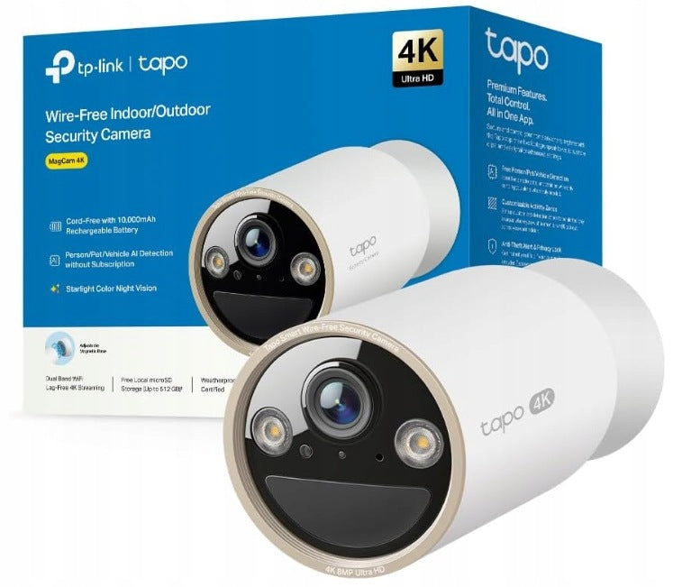TP-Link Tapo C460 Outdoor Camera 4K 8MP WiFi AI 10000mAh
