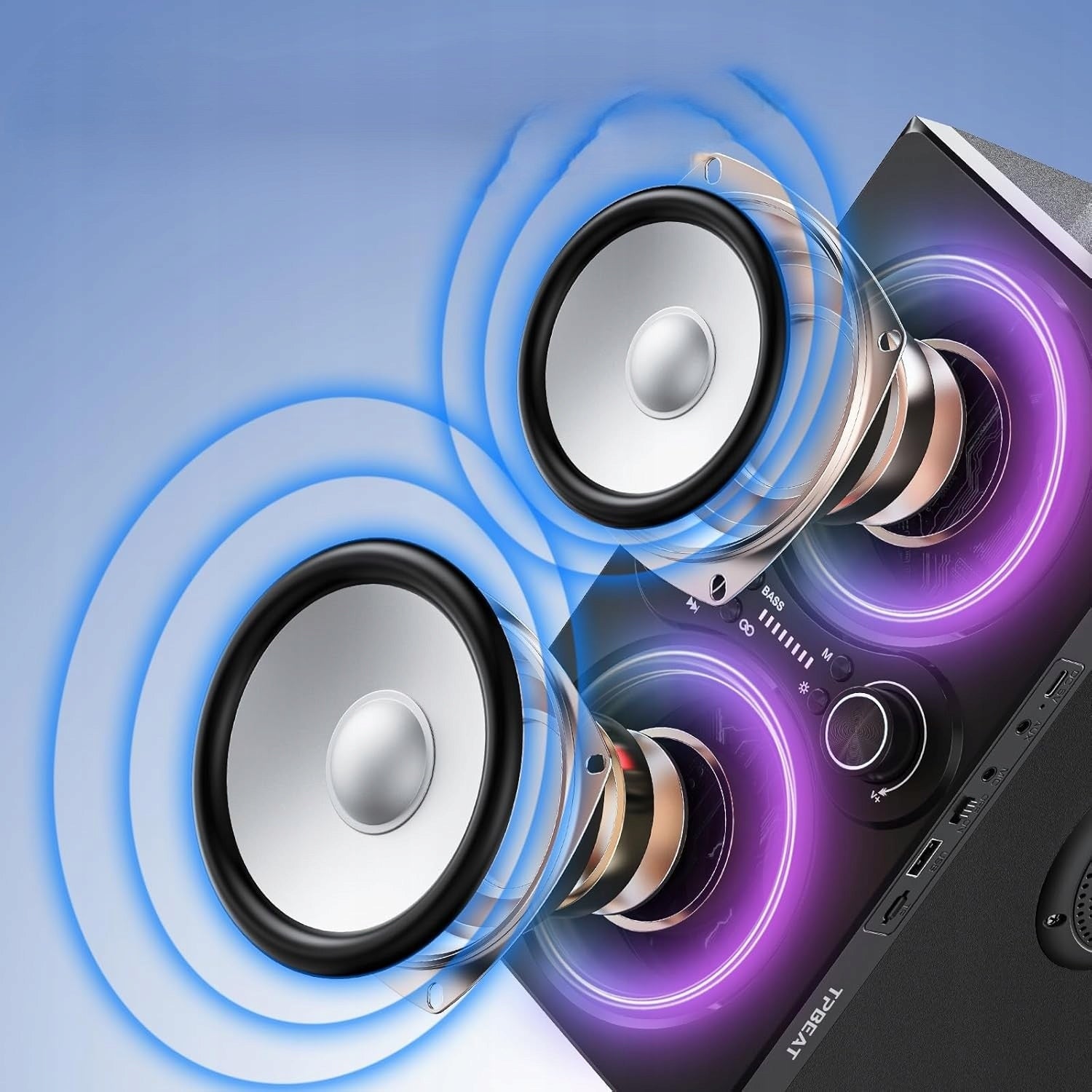 TPBEAT 80W Portable Bluetooth Speaker – Super Bass and LED Effects Brand no brand