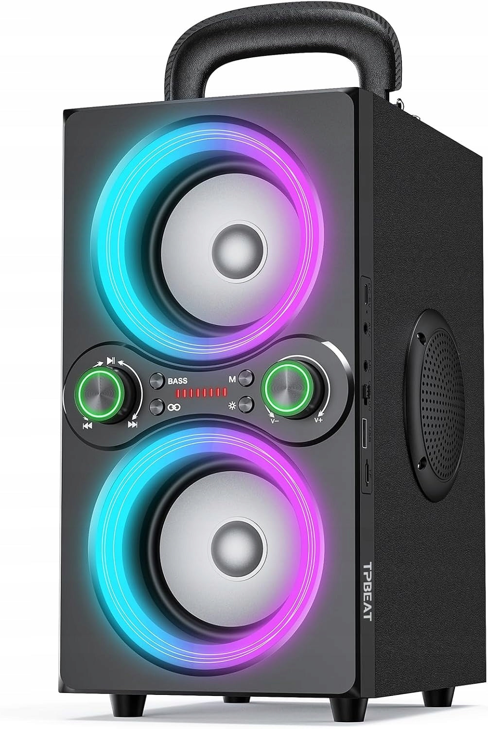 TPBEAT 80W Portable Bluetooth Speaker – Super Bass and LED Effects