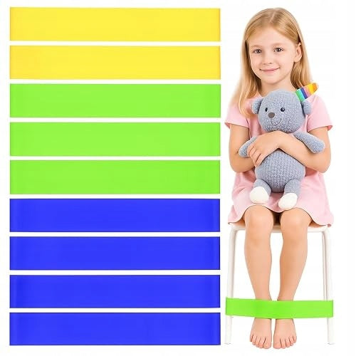 TPE RESISTANCE BANDS FOR EXERCISE FITNESS YOGA FOR CHILDREN SET OF 9