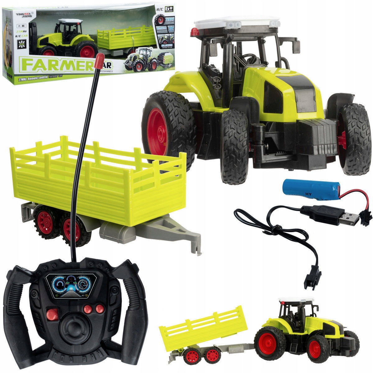 TRACTOR RC VEHICLE RC REMOTE CONTROLLED WITH TRAILER MADEJ Manufacturer code 006384
