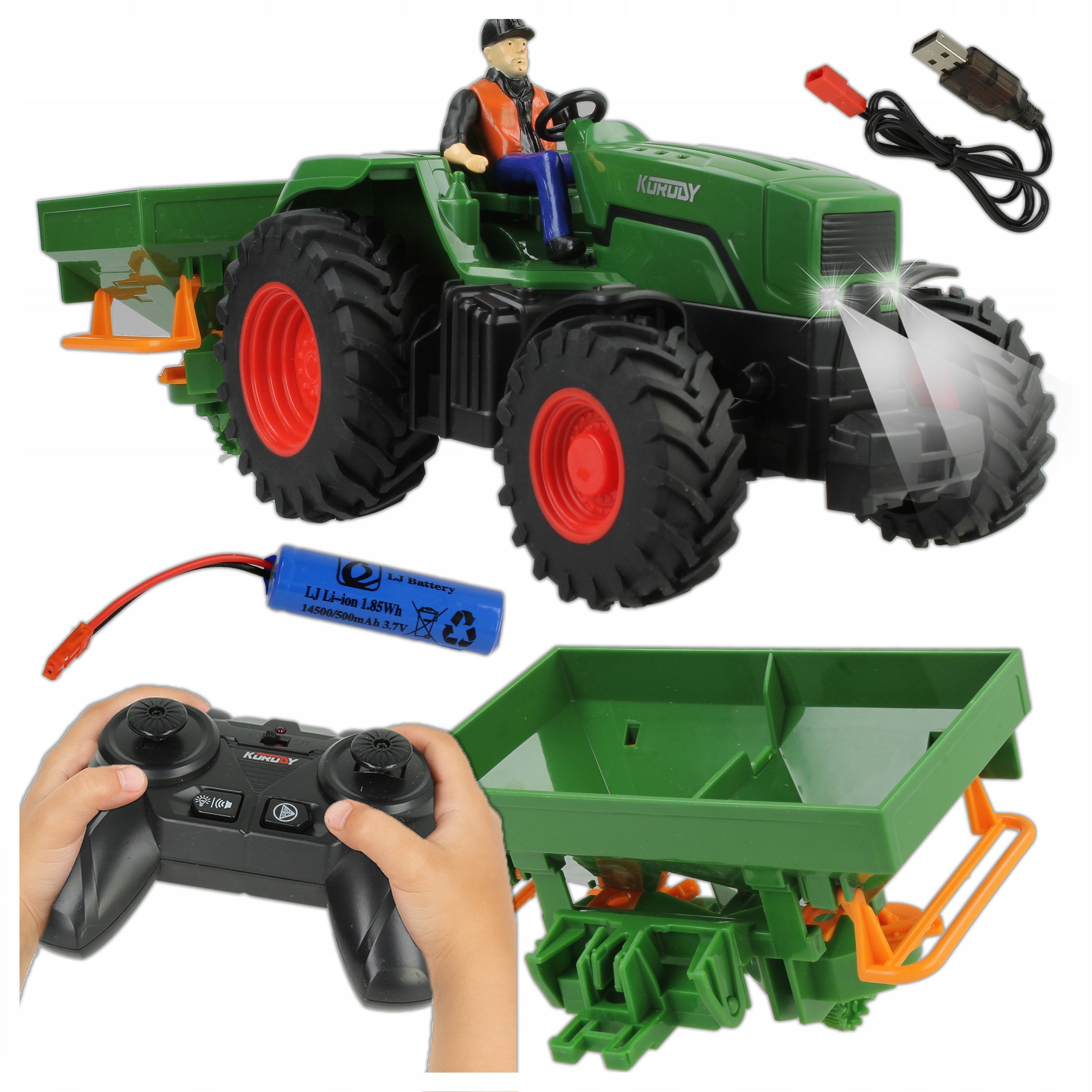 TRACTOR REMOTE CONTROLLED BATTERY REMOTE CONTROL R/C TRAILER VEHICLE TOY