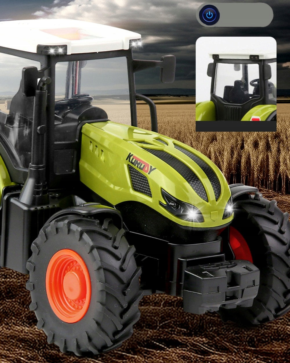 TRACTOR REMOTE CONTROLLED TRACTOR TRAILER AGRICULTURAL MACHINE RC STRAW 1:24 Kind driving