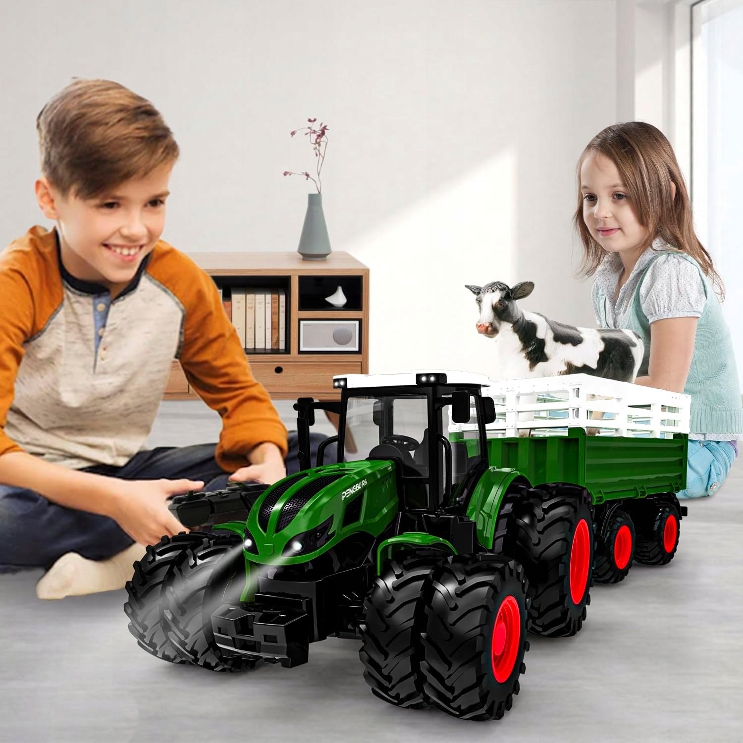 TRACTOR REMOTE CONTROLLED TRACTOR WITH RC TRAILER FOR REMOTE CONTROL SET GIFT Brand no brand