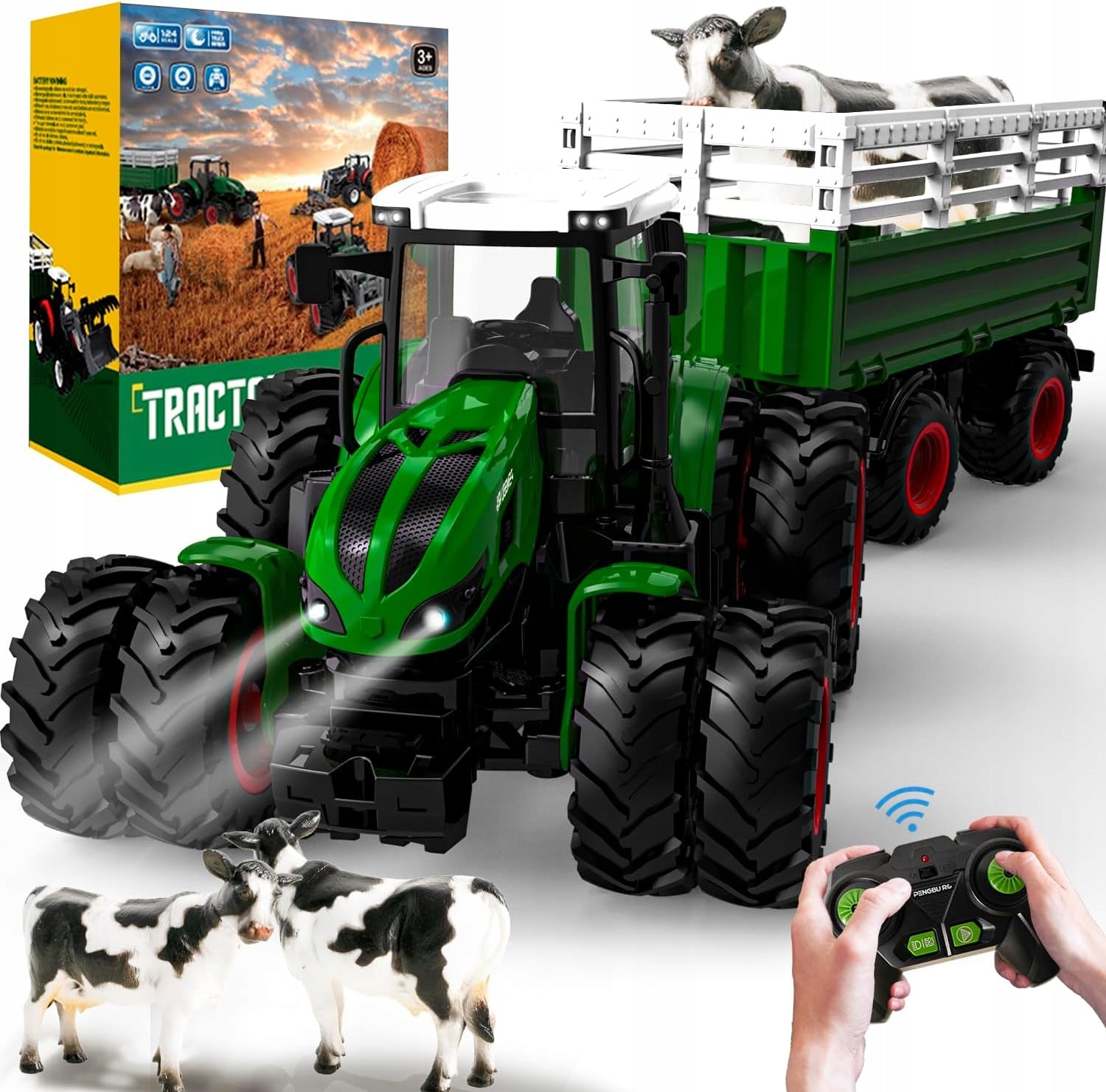 TRACTOR REMOTE CONTROLLED TRACTOR WITH RC TRAILER FOR REMOTE CONTROL SET GIFT