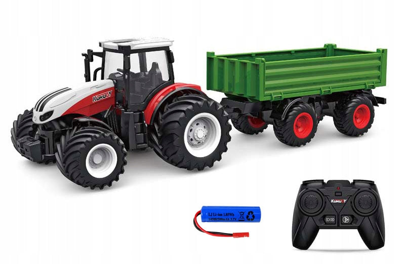 TRACTOR REMOTE CONTROLLED TRACTOR WITH TRAILER RC FARM SCALE 1:24 GIFT