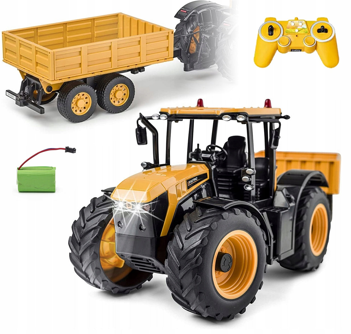 TRACTOR WITH TRAILER REMOTE CONTROLLED TRACTOR AUTO RC FARM + REMOTE CONTROL Packaging status original