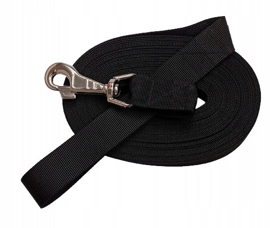 TRADITIONAL TRAINING DOG LEASH, LARGE CARABINER, BLACK 15M