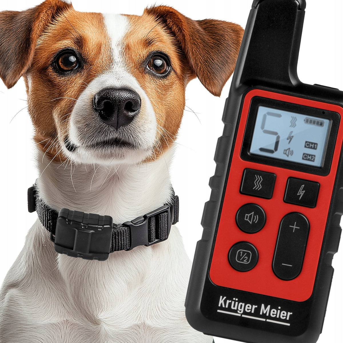 TRAINING COLLAR KRUGER MEIER – RANGE 500M WATERPROOF ADJUSTABLE FOR DOG Packaging status original