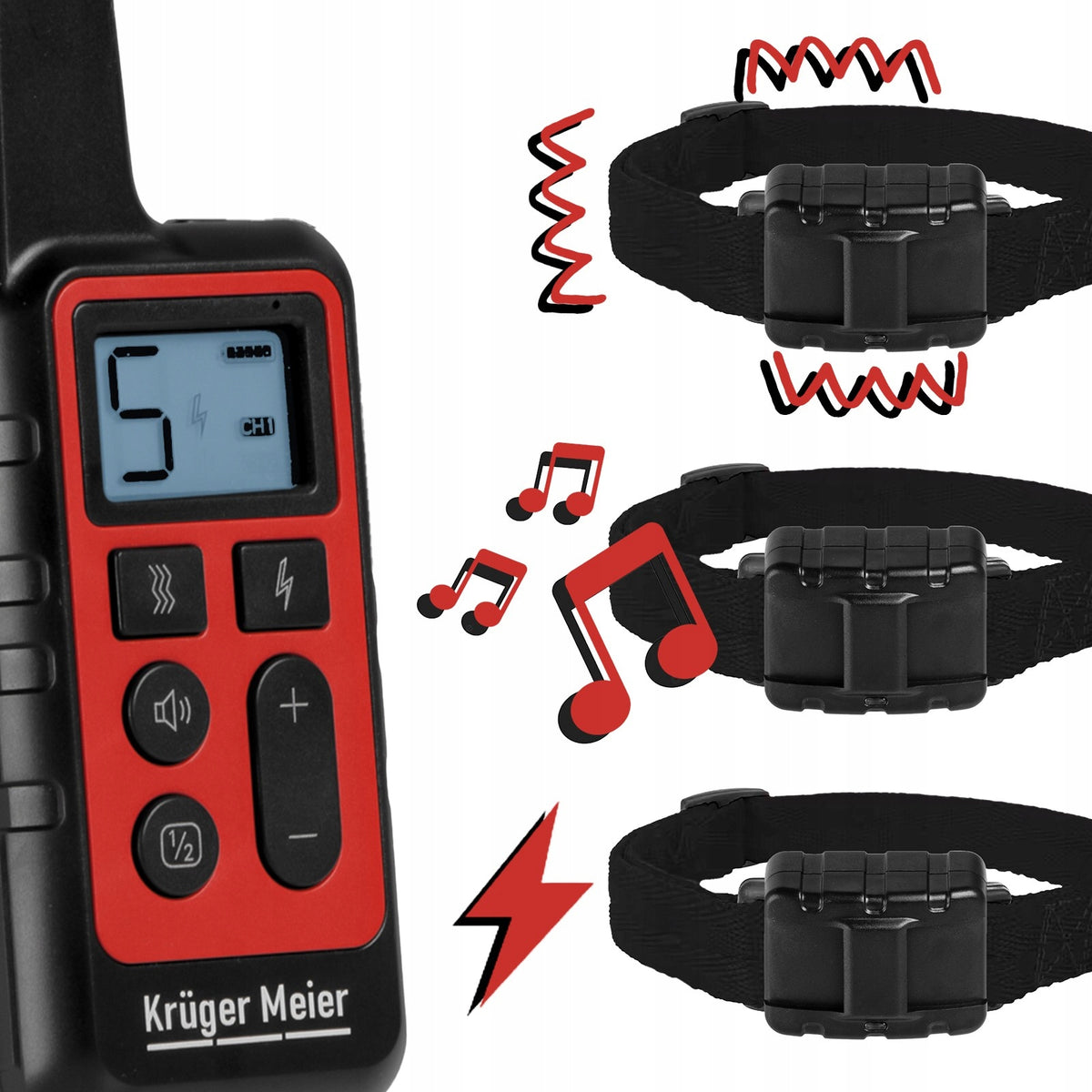 TRAINING COLLAR KRUGER MEIER – RANGE 500M WATERPROOF ADJUSTABLE FOR DOG