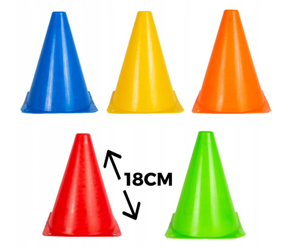 TRAINING CONES 18CM colorful cones set of 5 for games