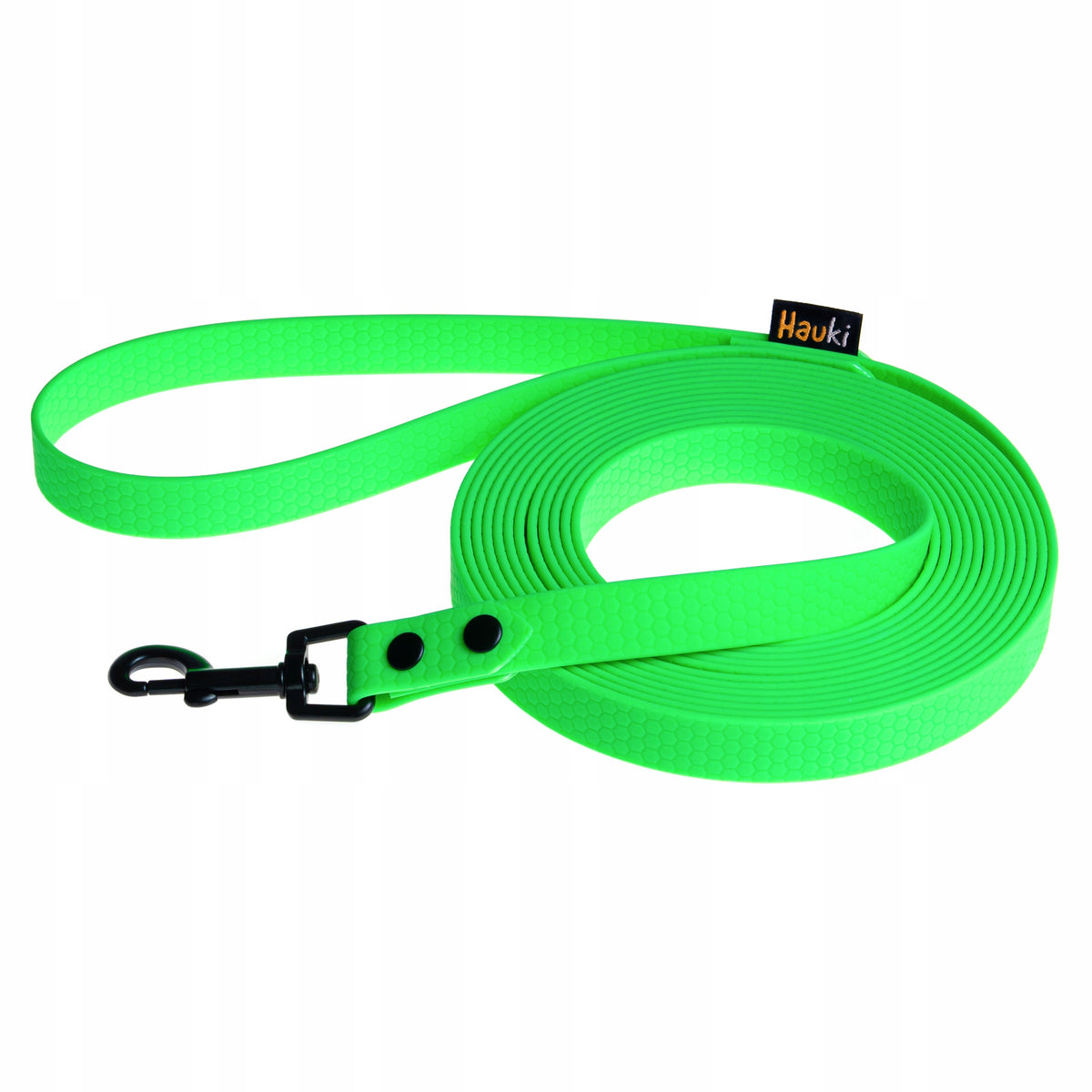 TRAINING CORD 15M. DOG LEASH. GREEN, BLACK ELEMENTS. HEXA PATTERN