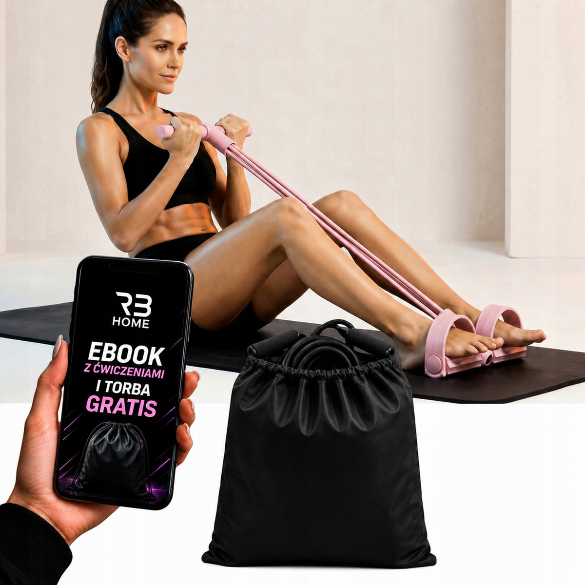 TRAINING EXPANDER RESISTANCE RUBBER FOR WOMEN FITNESS THIGH LEG EXERCISES FREEBIE Packaging status original