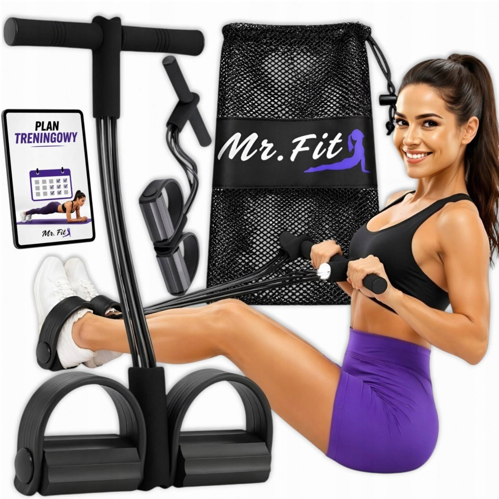 TRAINING EXPANDER RESISTANCE RUBBER FOR WOMEN FITNESS THIGH LEG EXERCISES FREEBIE