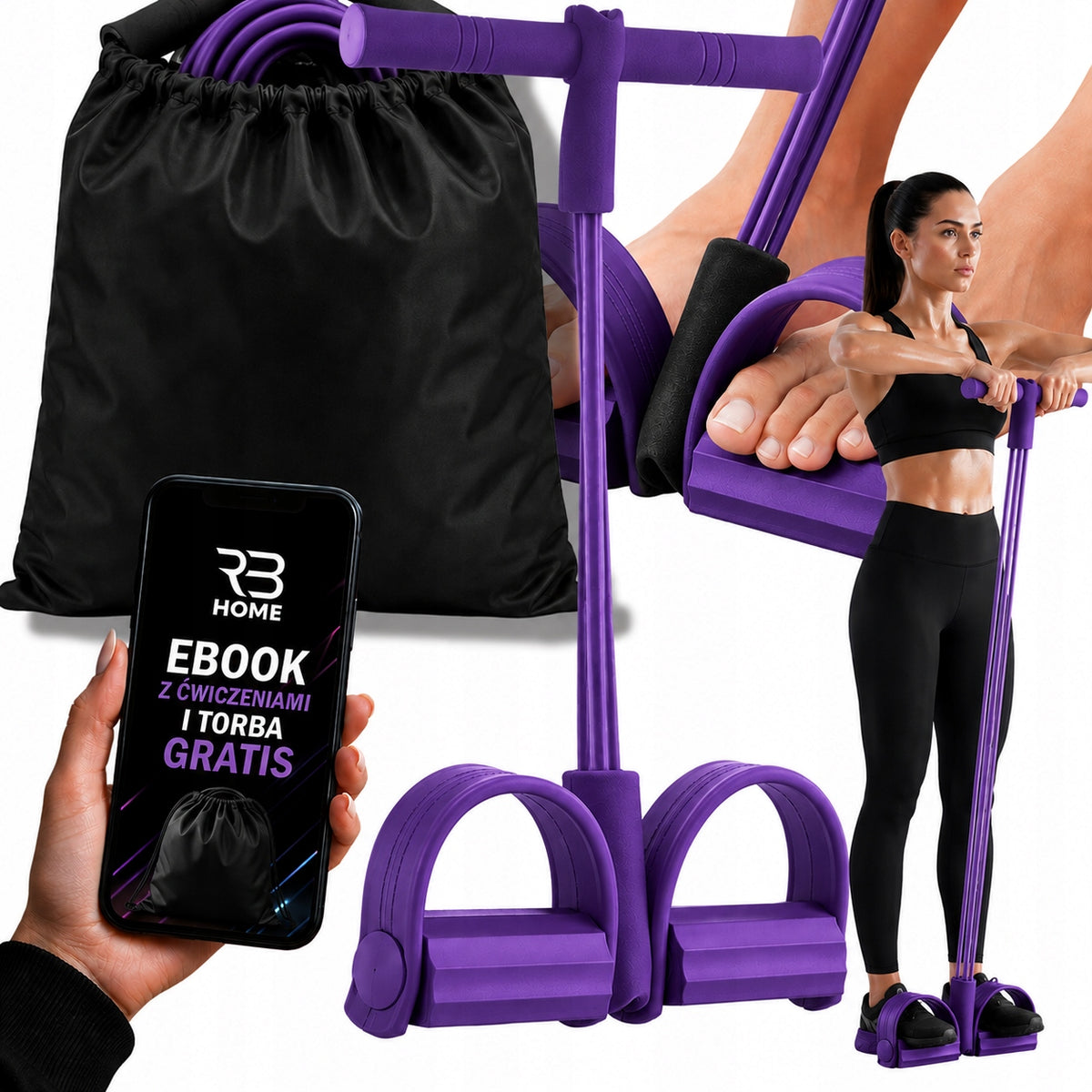 TRAINING EXPANDER RESISTANCE RUBBER FOR WOMEN FITNESS THIGH LEG EXERCISES FREEBIE