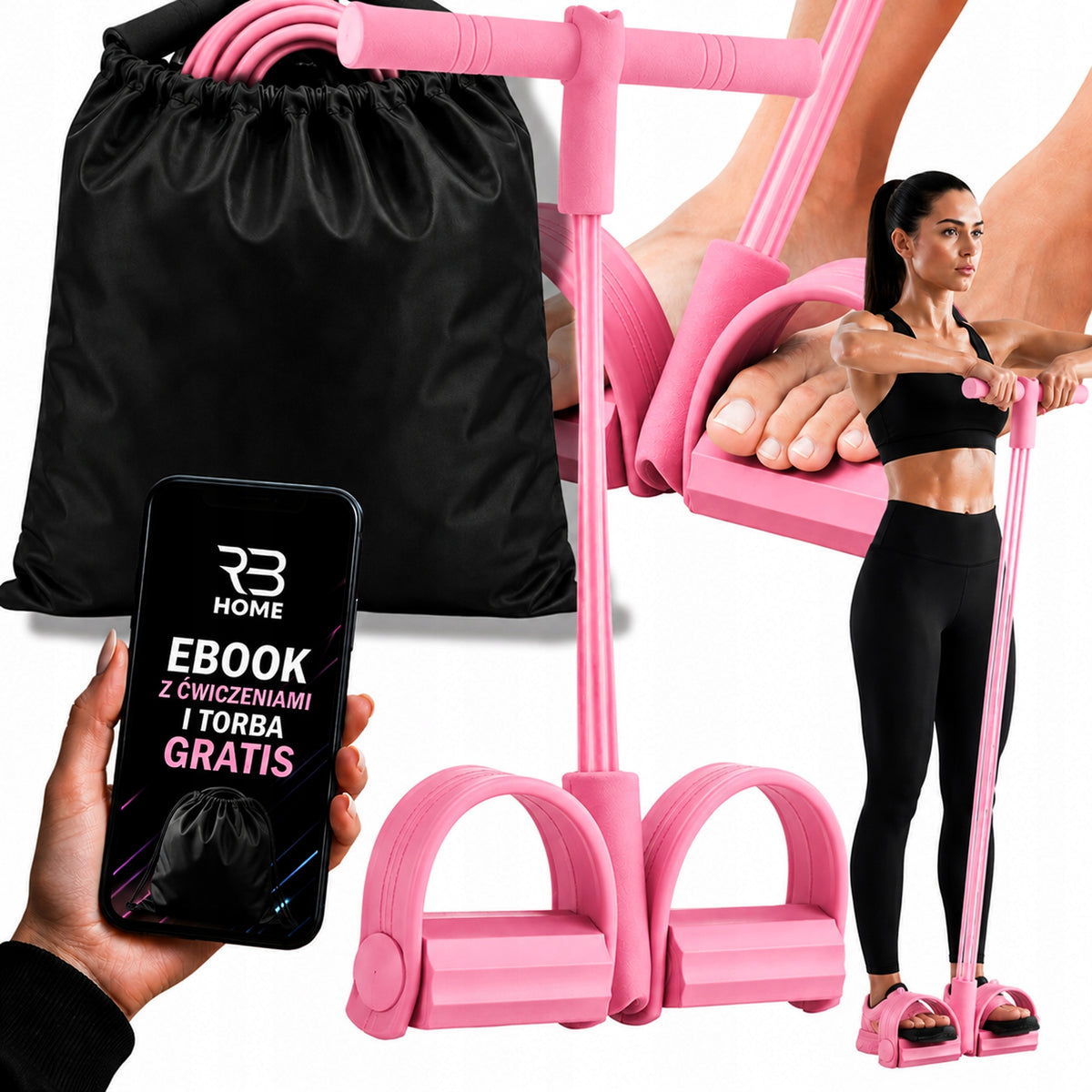 TRAINING EXPANDER RESISTANCE RUBBER FOR WOMEN FITNESS THIGH LEG EXERCISES FREEBIE