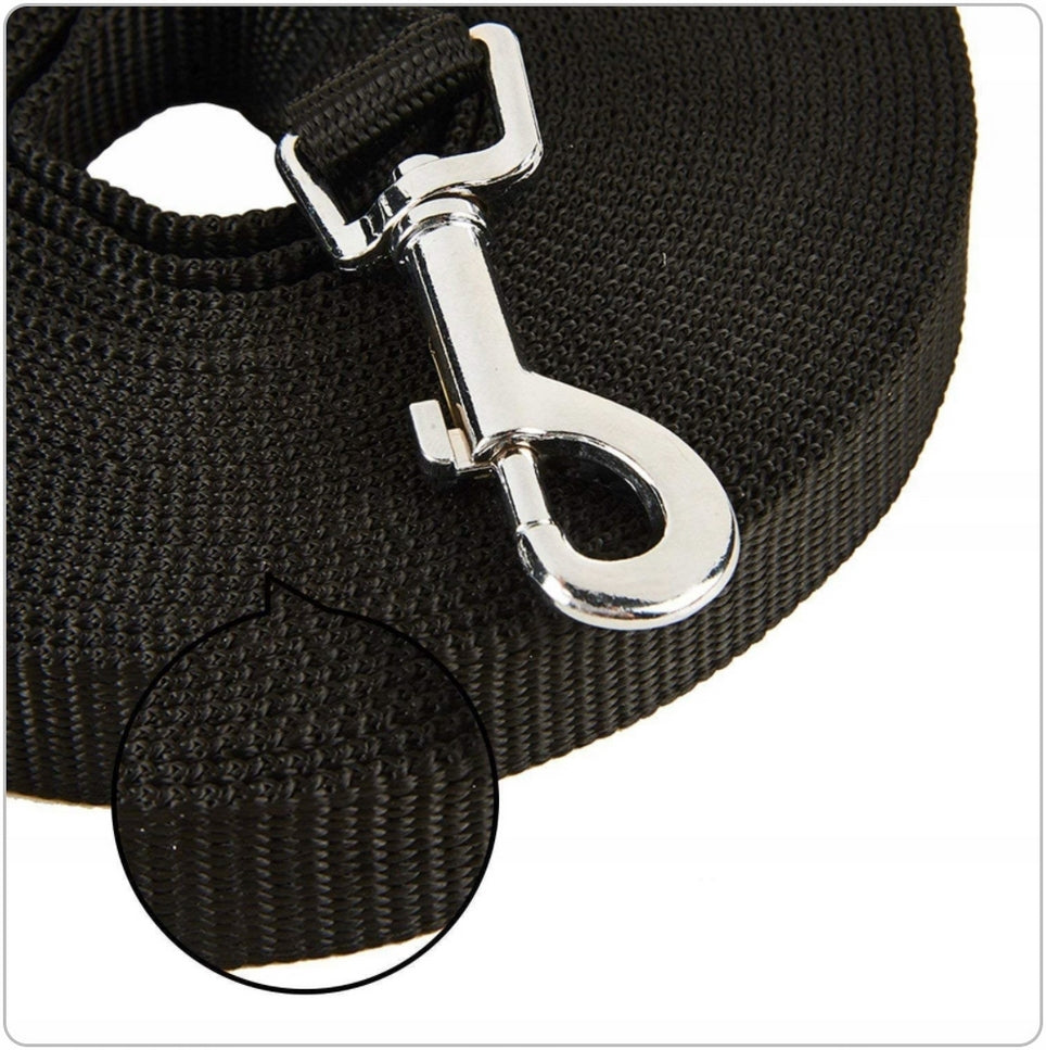 TRAINING LEASH FOR BIG DOG TAPE CORD FOR TRAINING 10m Color black