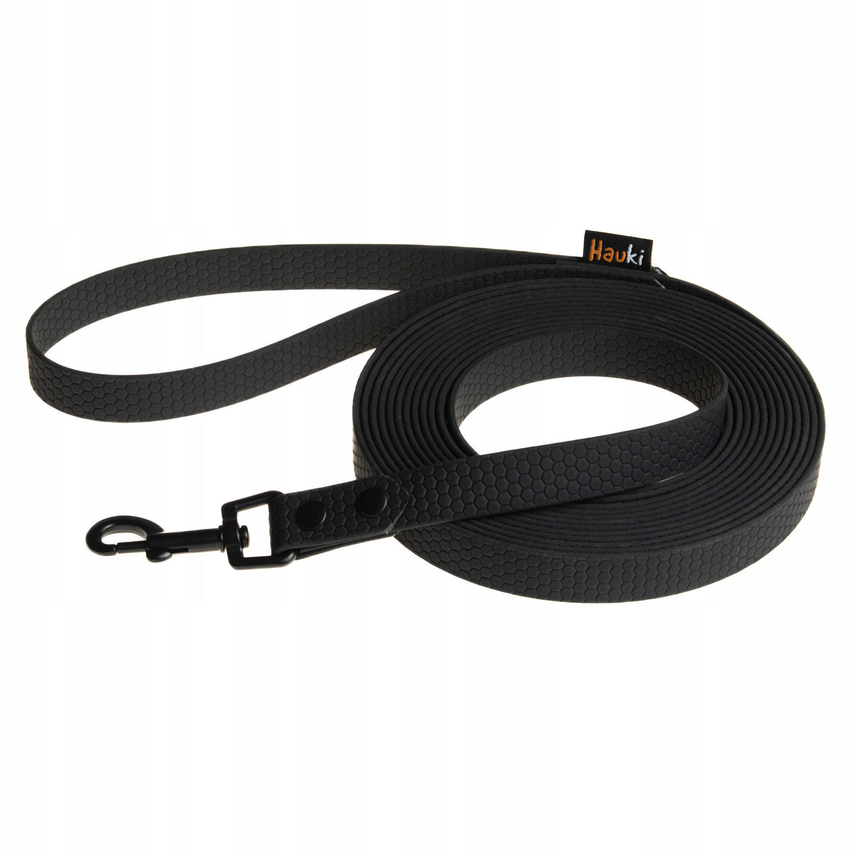 TRAINING ROPE FOR DOG 10M. CITY LEASH FOR DOG. BLACK. HEXA PATTERN