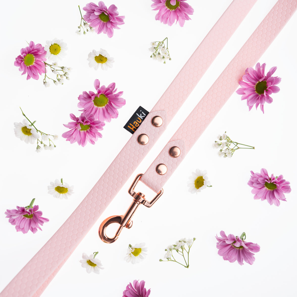 TRAINING ROPE FOR DOG 5M/10MM. PASTEL. ROSE GOLD. HEXA PATTERN Manufacturer code Linka treningowa dla psa 5m