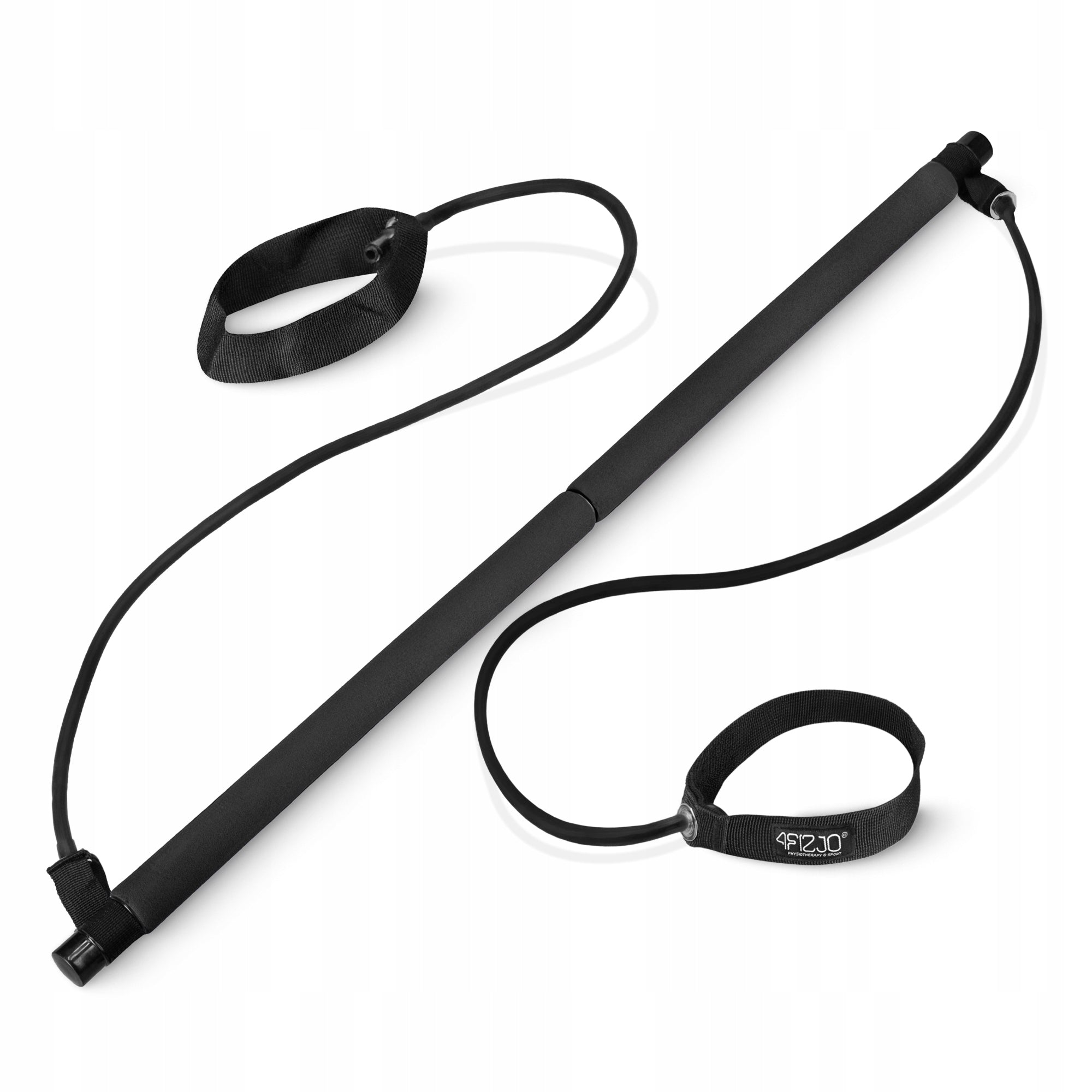 TRAINING STICK BAR WITH LOAD FOLDING RUBBER EXPANDERS PILATES Width 33 mm
