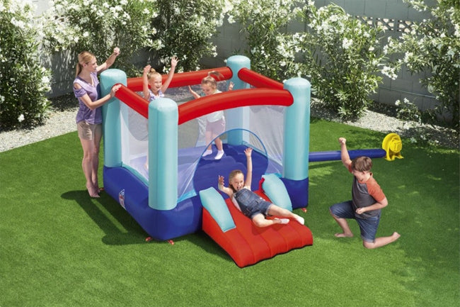 Aufblasbares Trampolin für Kinder Bestway Up, In &amp; Over Spring n' Slide, 250x210x152 cm, blau 