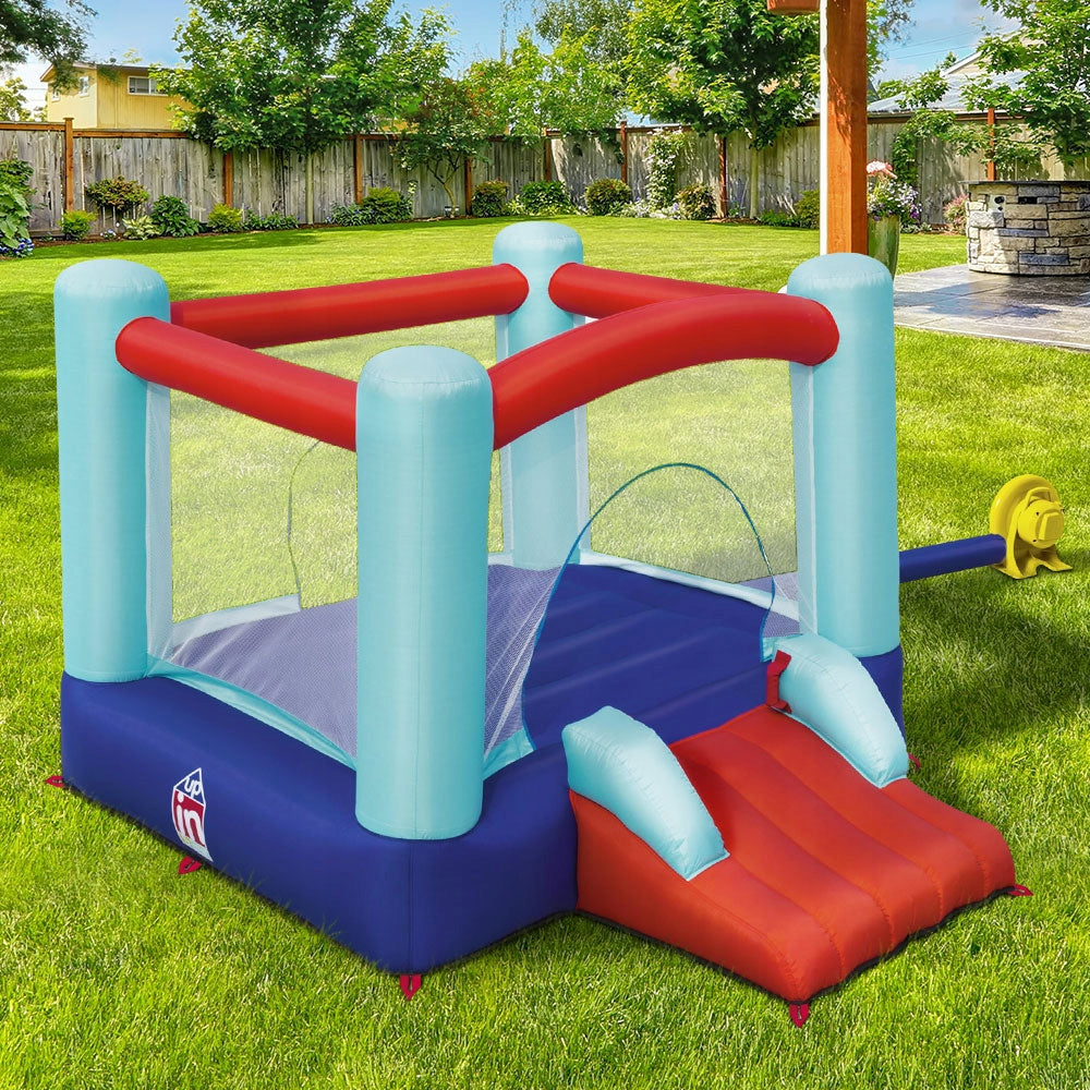 Aufblasbares Trampolin für Kinder Bestway Up, In &amp; Over Spring n' Slide, 250x210x152 cm, blau 