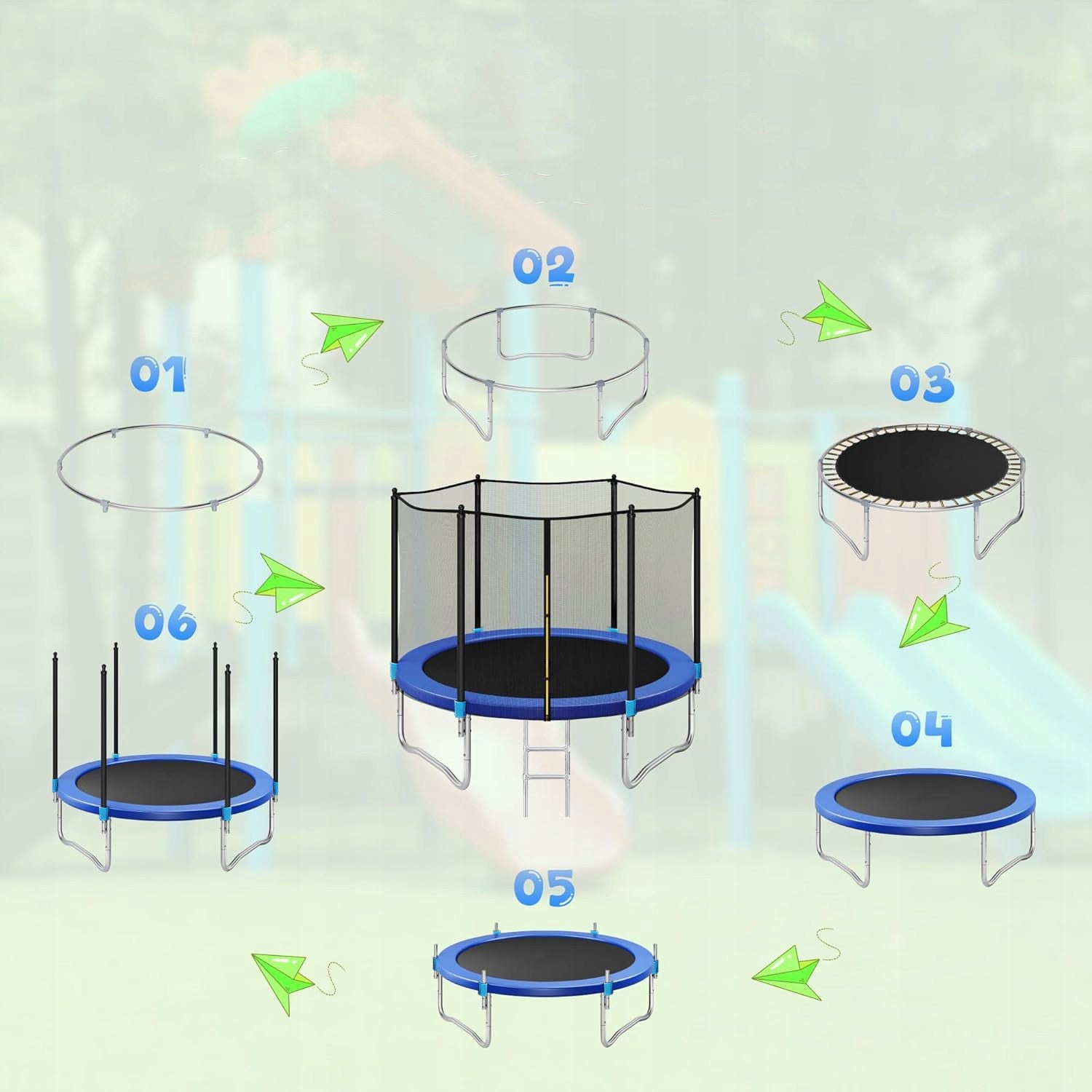 TRAMPOLINE 244CM 8FT 150KG FOR ADULT CHILDREN EN71 SAFE STRONG Manufacturer code 5908076541838