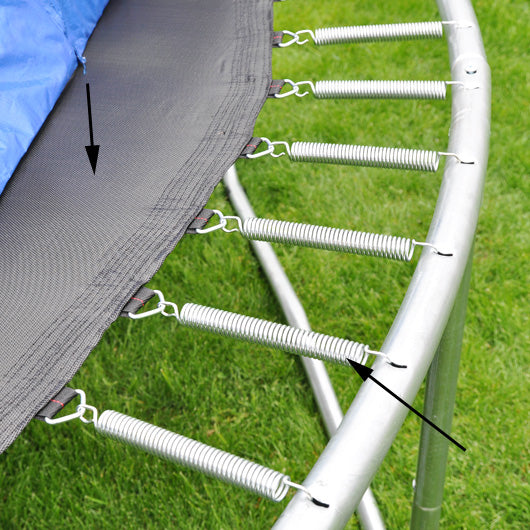 TRAMPOLINE 374 CM DOUBLE LEGS LADDER HOOKS. Kind with net