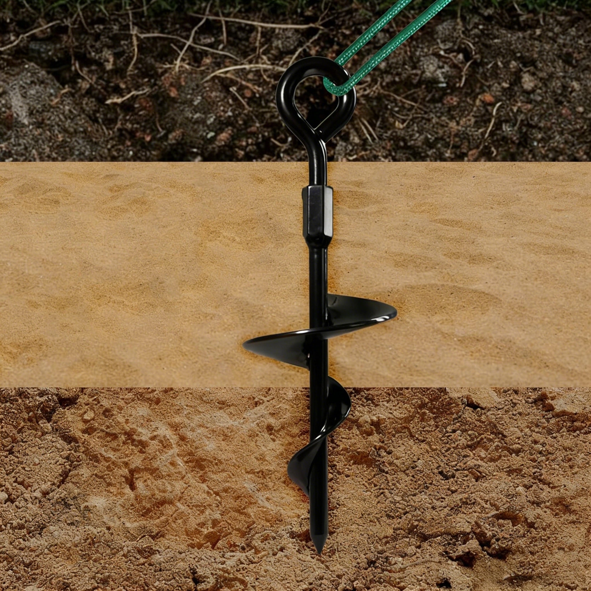 TRAMPOLINE ATTACHMENT ANCHOR SET 4 Screw-in Ground Pins and T-Wrench Kid's age 3＋ years