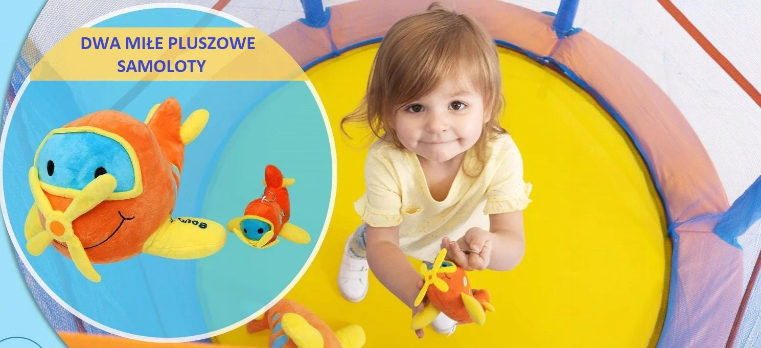 TRAMPOLINE FOR CHILDREN HOME WITH MESH - QUALITY + PLUSH FREEBIES! Brand Etrampoliny