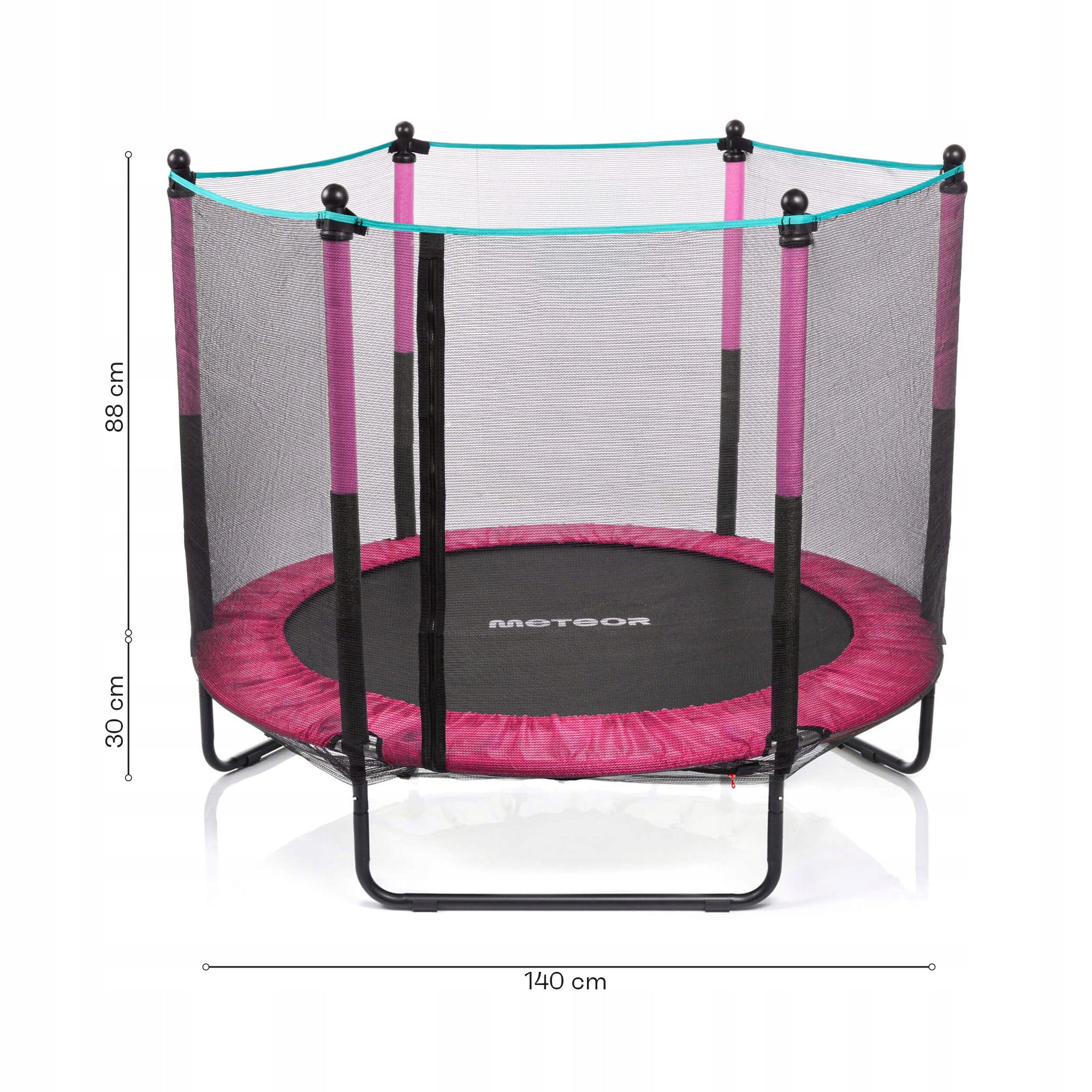 TRAMPOLINE FOR CHILDREN OUTDOOR AND INDOOR METEOR 140 cm (4.5 ft) with mesh Number of springs/ropes 30