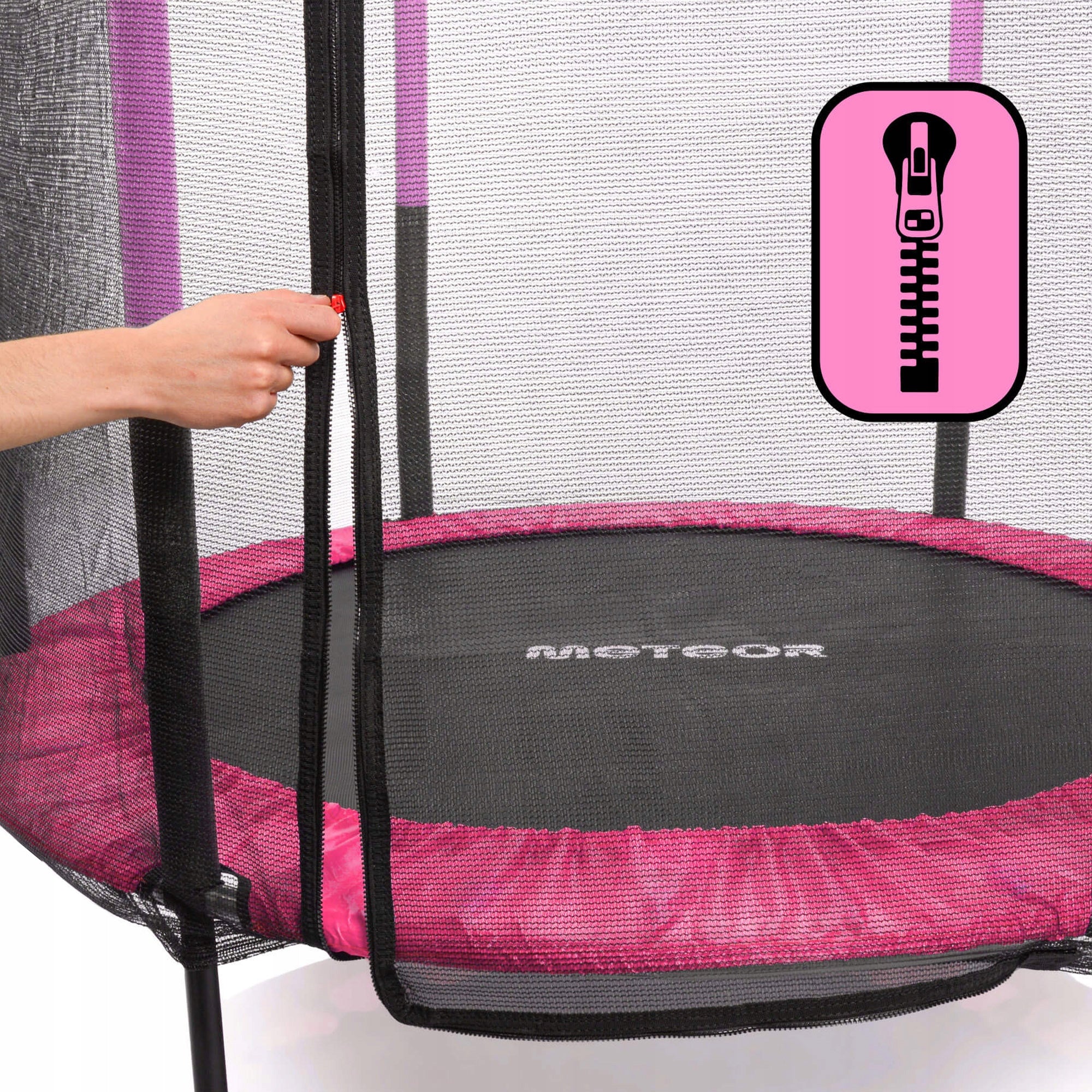 TRAMPOLINE FOR CHILDREN OUTDOOR AND INDOOR METEOR 140 cm (4.5 ft) with mesh Total height 117 cm