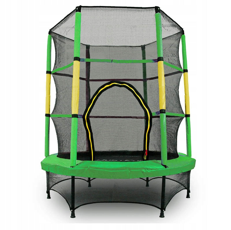 TRAMPOLINE FOR CHILDREN'S HOME AND GARDEN GREEN-YELLOW- 140 JUST FUN