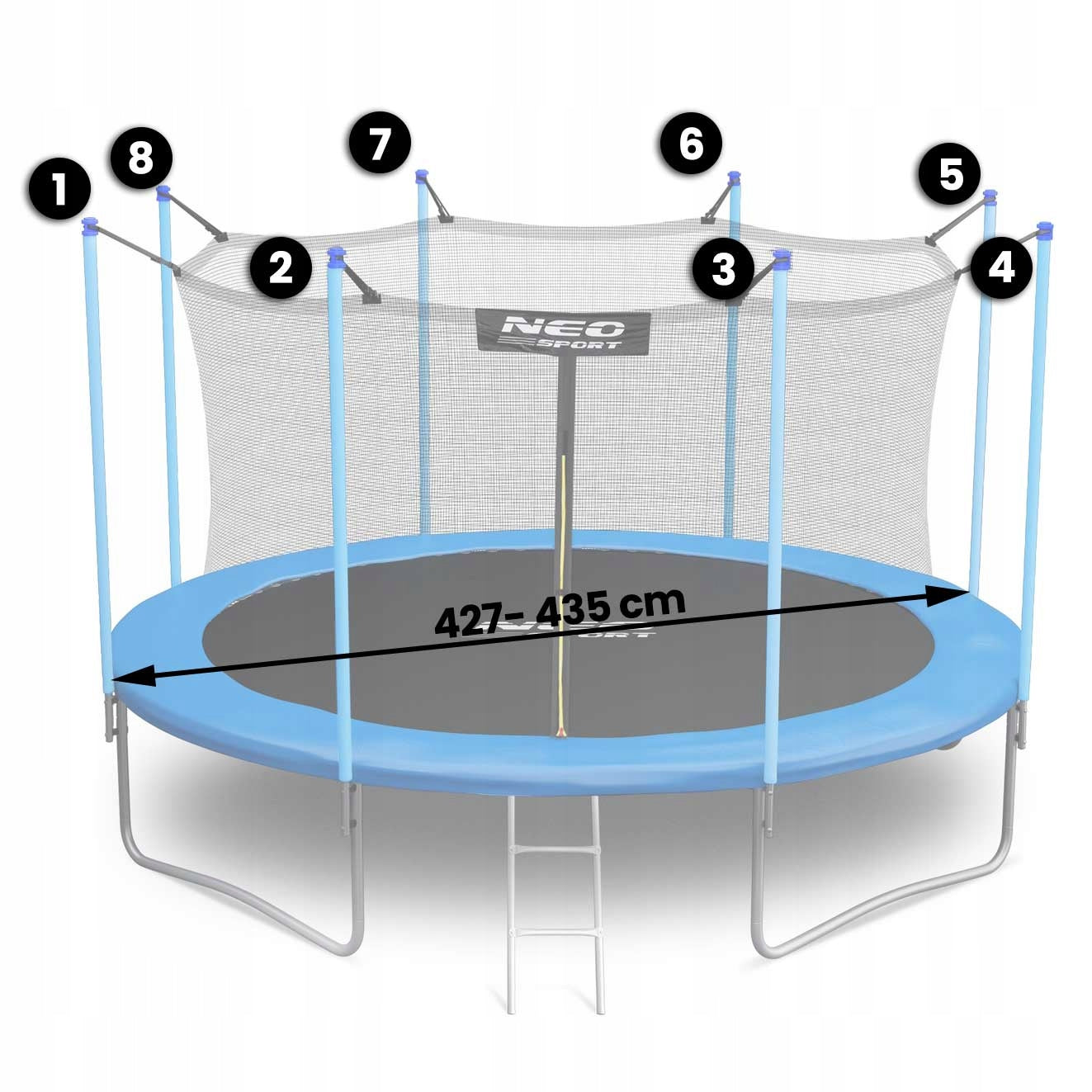 TRAMPOLINE NET 14FT 427/435 FOR 8 POSTS Brand Neo-sport