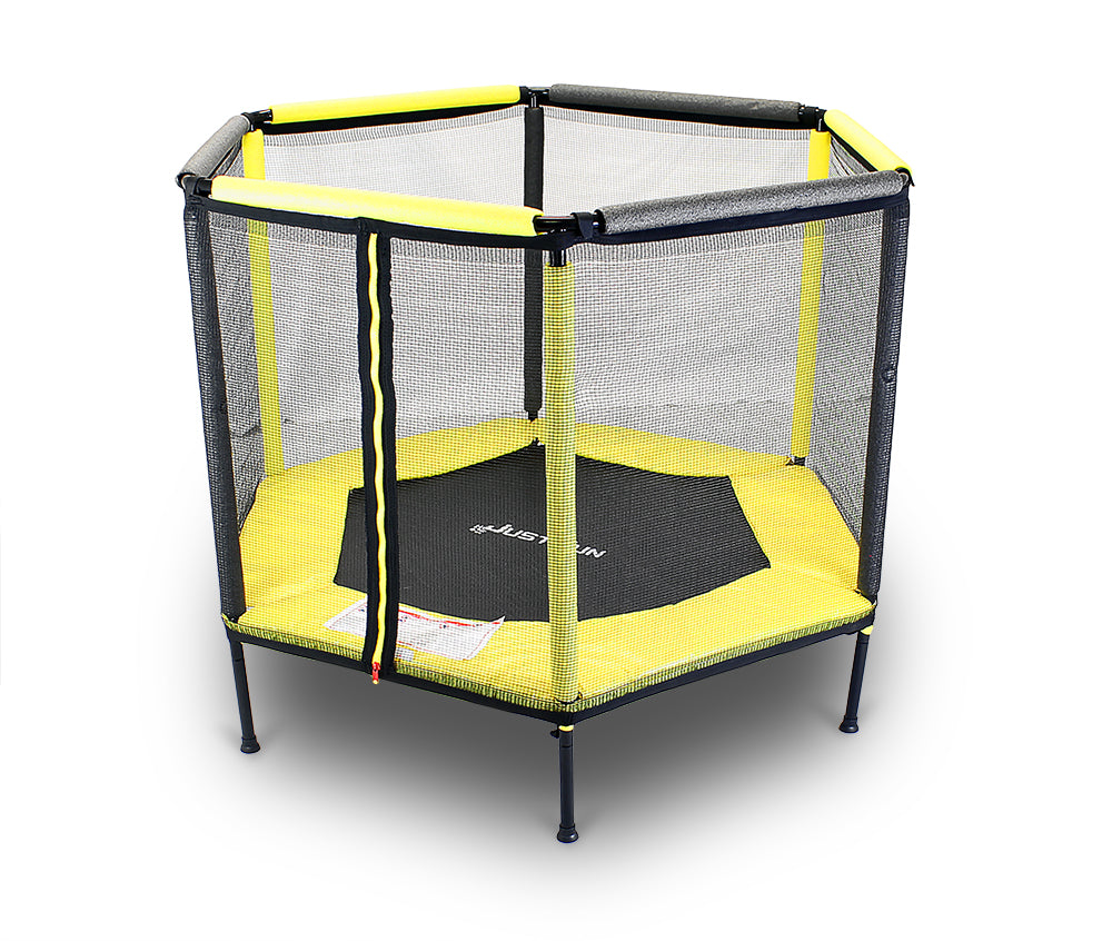 TRAMPOLINE-PLAYPEN FOR HOME AND GARDEN FOR CHILDREN, HOME WITH NET 140 YELLOW Brand JUST FUN